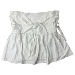 NEW Susana Monaco Strapless Bow Flare Top in Sugar Small